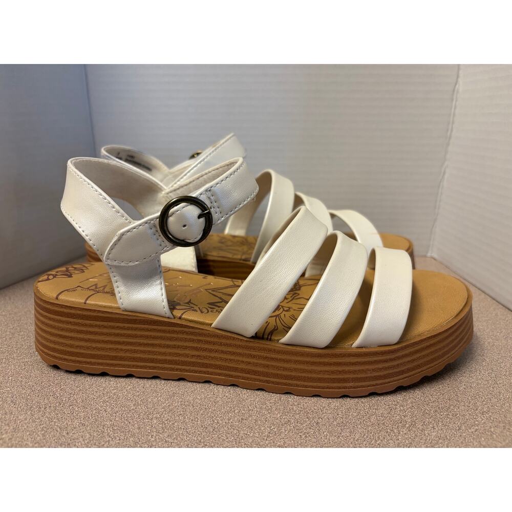 Blowfish Malibu Kids Jaylen-K sandals faux leather buckle platform wedge sole 5